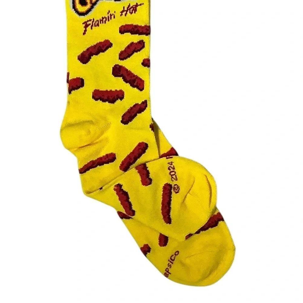 Socks Cheetos Flaming Hot Novelty Mid Calf Shoe Size Women 7-13 Unisex Men 6-12